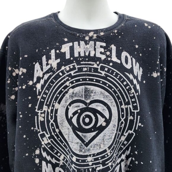 All Time Low Adult XL Sweatshirt Gildan Premium Splatter Missing You Graphic Tie - Picture 2 of 11
